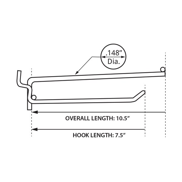 8 Metal Wire Flip Scan Loop Hook (.148 Dia.), PK50